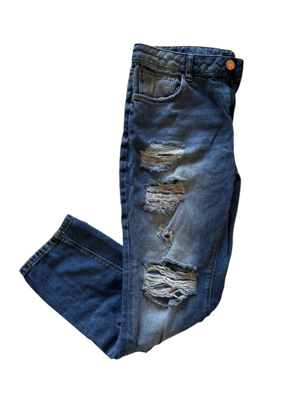 Refuge Distressed Blue Boyfriend Jeans